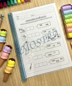 Amostra do material 06- Organize as Sílabas- Sílabas Complexas