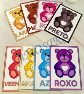 Amostra do material 2- Cards cores- Ursinhos