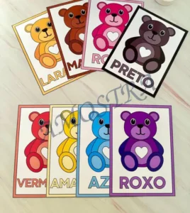 Amostra do material 2- Cards cores- Ursinhos