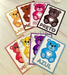 Amostra do material 2- Cards cores- Ursinhos