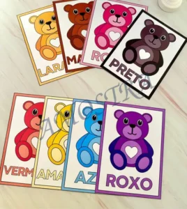 Amostra do material 2- Cards cores- Ursinhos
