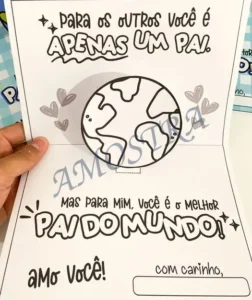 Amostra do material 6- Cartão Dia dos Pais- Melhor Pai do Mundo