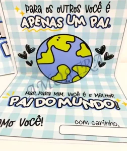 Amostra do material 6- Cartão Dia dos Pais- Melhor Pai do Mundo