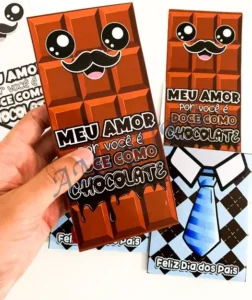 Amostra do material 8- Cartão Dia dos Pais - Chocolate