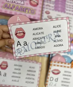 Amostra do material A23- Fichas de leitura Alfabeto