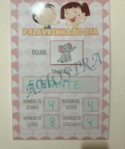 Amostra do material Cartaz Palavrinha do Dia