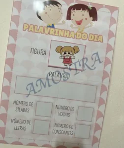 Amostra do material Cartaz Palavrinha do Dia