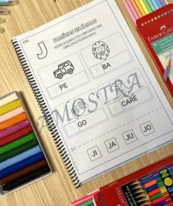 Amostra do material Família Silábica Recorte as Sílabas