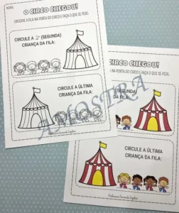 Amostra do material Kit Circo em PDF para Imprimir