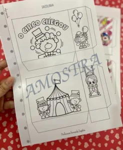 Amostra do material Kit Circo em PDF para Imprimir