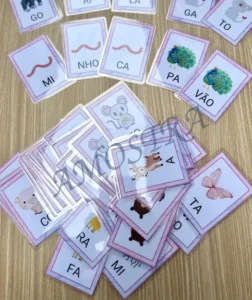 Amostra do material Sílabas simples e complexas Animais