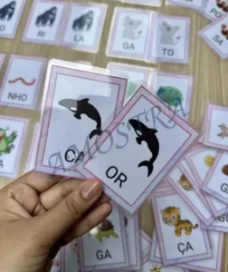 Amostra do material Sílabas simples e complexas Animais