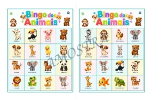 Amostra do material Bingo dos animais - 30 cartelas