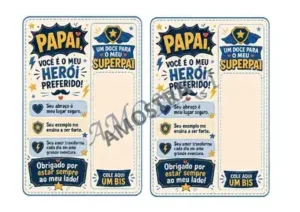 Amostra do material Cartões dia dos pais para bis - 3 modelos